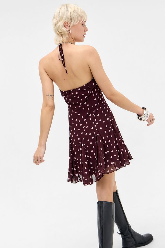 Robe à dos nu à godets prune Kiss The Sky #3