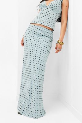 Kiss The Sky UO Exclusive Chai Polka Dot Slip Skirt