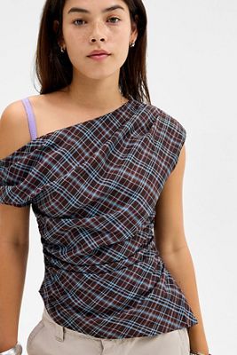 Top Asimmetrico a Quadri Kiss The Sky Jean