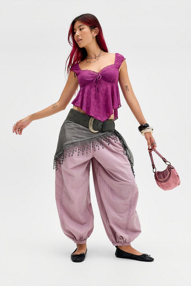Kiss The Sky Haut Babydoll en dentelle Juni violet #1