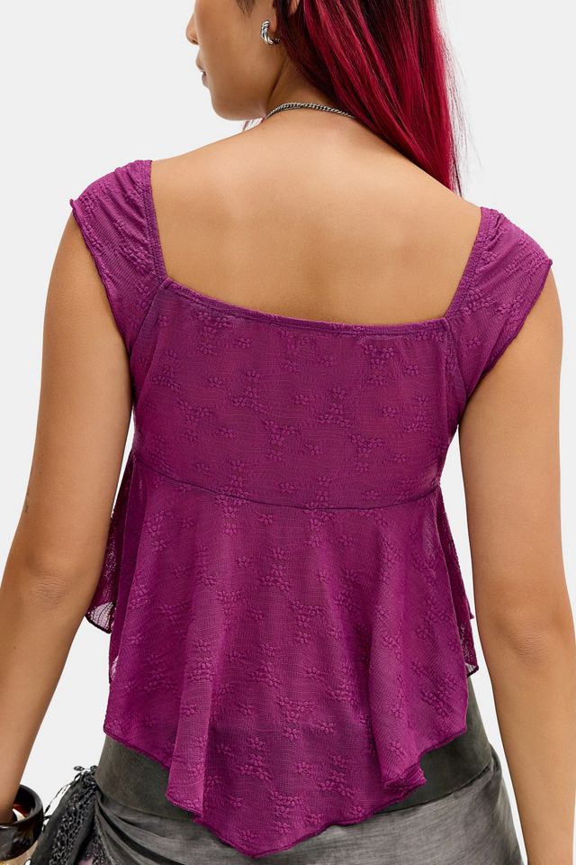 Kiss The Sky Haut Babydoll en dentelle Juni violet #3
