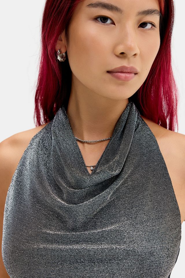 Kiss The Sky Solenna Metallic Neckholder-Top #2