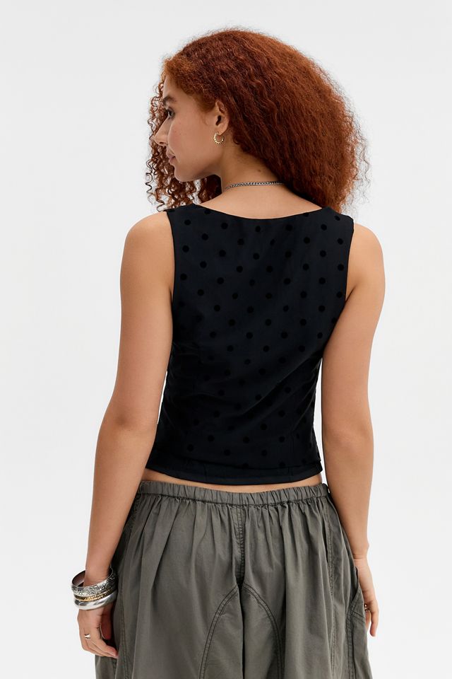 Kiss The Sky Chai Polka Dot Burnout Top #3