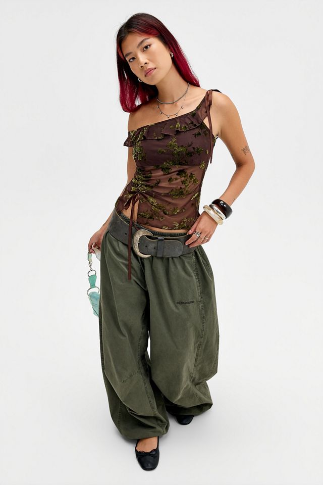 Kiss The Sky Euphoria Off-Shoulder Burnout Flocked Cami Top #1