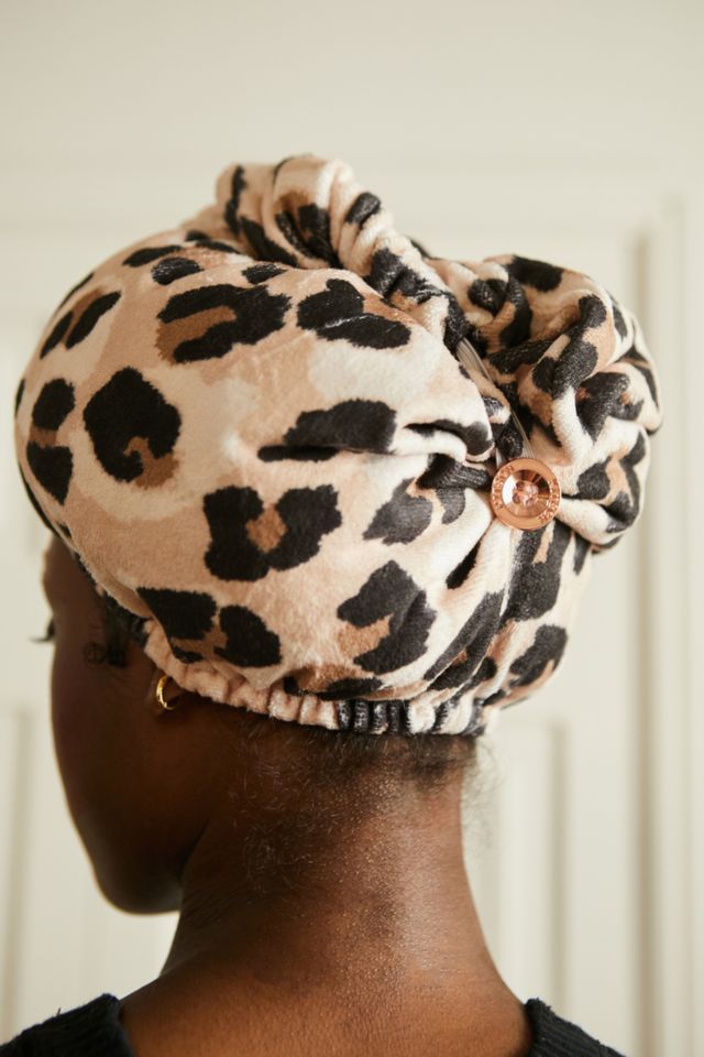 Leopard print discount hair towel wrap