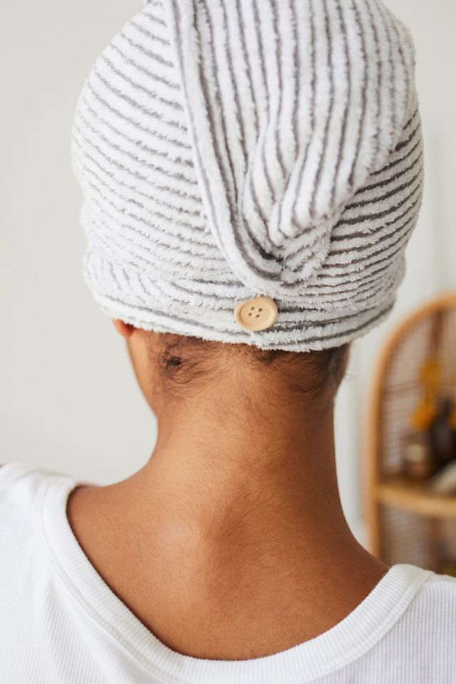 Serviette pour cheveux rayée #1