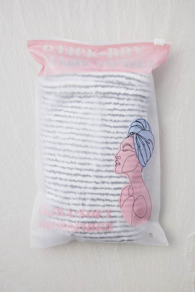 Serviette pour cheveux rayée #4