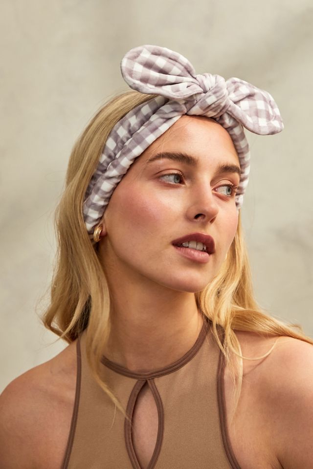 Bandeau de spa à motif vichy gris #1