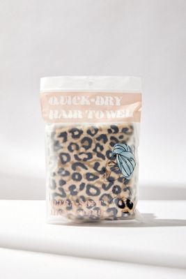 Serviette pour cheveux imprimé léopard