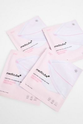 Mascarilla de Gel de Gelatina de Colágeno Rosa PDRN Medicube Paquete de 4