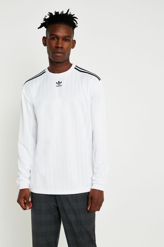 adidas White Long-Sleeve Football Jersey Top #1