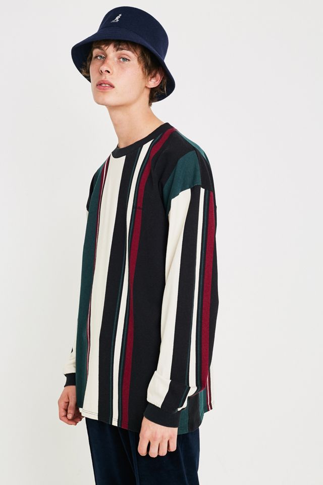 iets frans... T-shirt a maniche lunghe nera multi-stripe #1