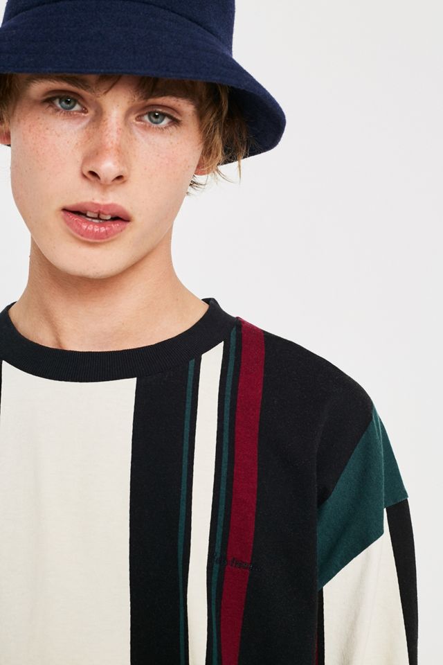 iets frans... T-shirt a maniche lunghe nera multi-stripe #2