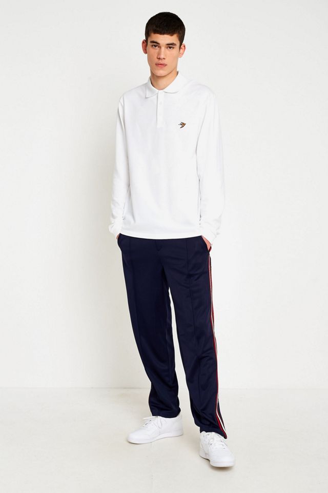 UO Swallow Embroidery White Long-Sleeve Polo Shirt #2