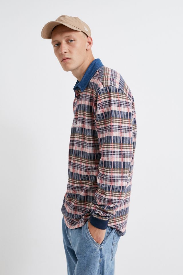 The Hundreds - Polo Gleason écru manches longues à carreaux #2