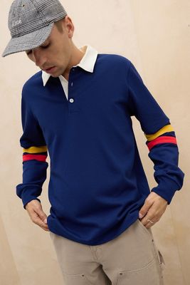 Champion Navy Long Sleeve Polo Shirt