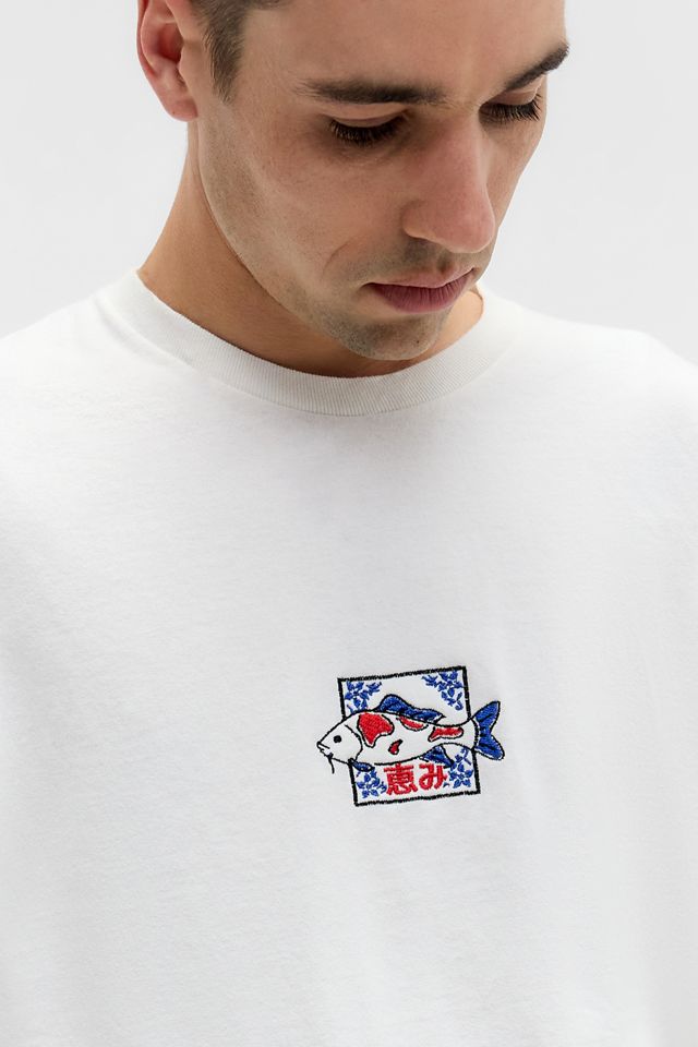 UO Weißes Koi Fisch T-Shirt #1