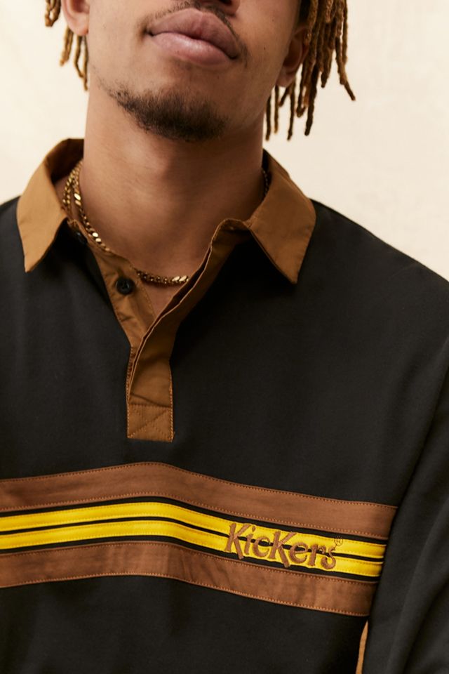 Kickers Black & Brown Rugby Polo Shirt #1