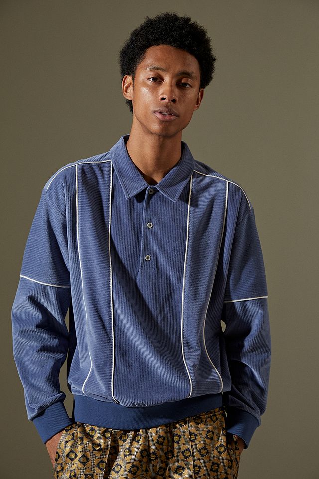 UO Brady Blue Polo Shirt | Urban Outfitters UK