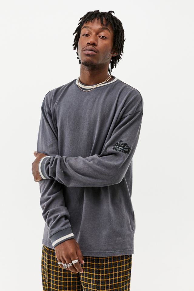 iets frans... Washed Blue Tipped Long Sleeve T-Shirt | Urban Outfitters UK