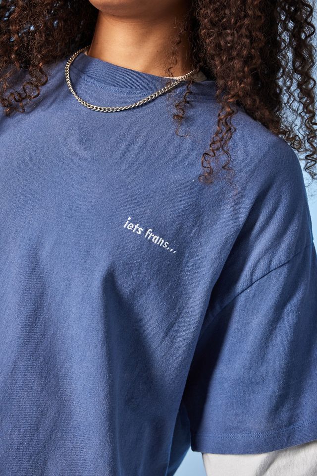 iets frans... T-shirt skate oversize a strati blu #5