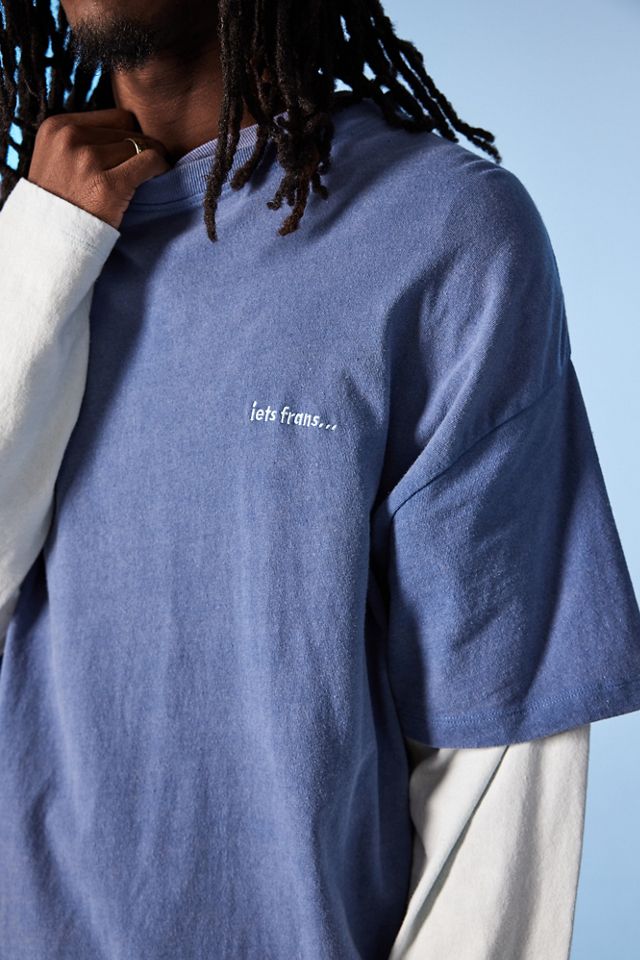 iets frans... T-shirt skate oversize a strati blu #1