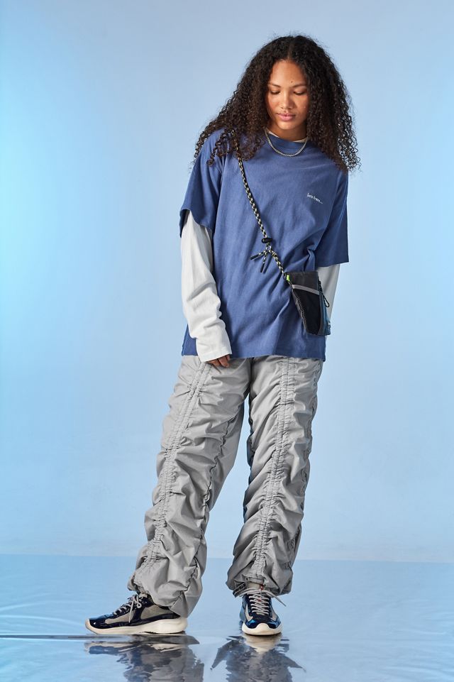 iets frans... T-shirt skate oversize a strati blu #6