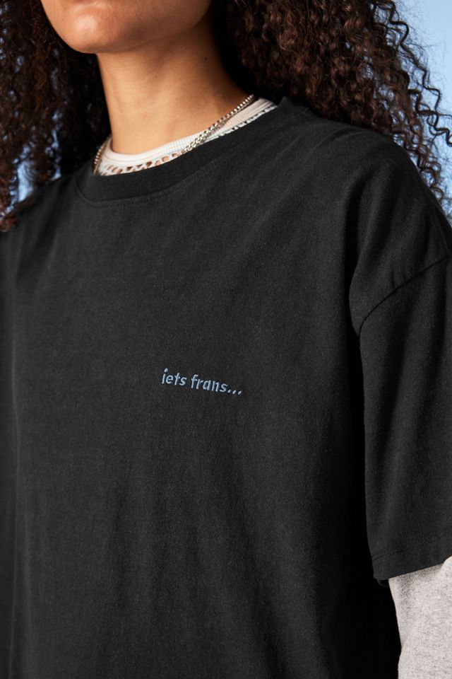 iets frans... T-shirt de skate surdimensionné superposé noir #4