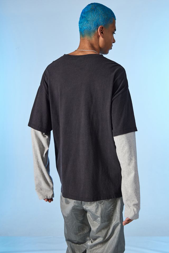 iets frans... T-shirt de skate surdimensionné superposé noir #2