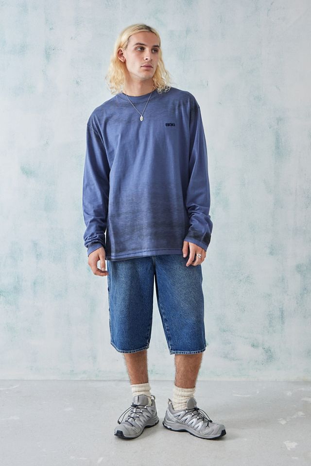 BDG Blau Strukturiertes Stich Langarm-T-Shirt #2