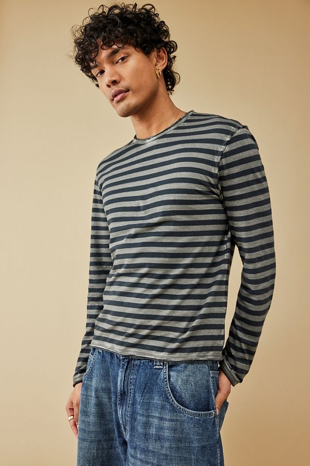 BDG Grey Breton Striped Long-Sleeved T-Shirt #1