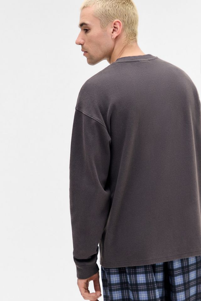 iets frans... Schwarzes Langarm-T-Shirt mit Waffelmuster #3