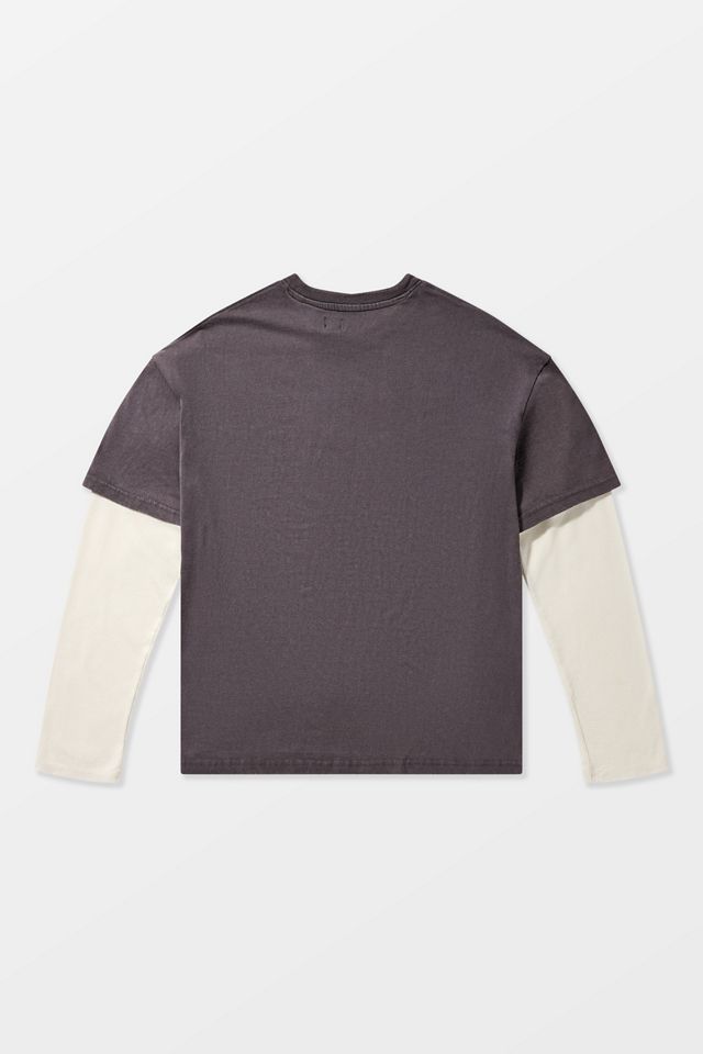 BDG Black Waffle Long Sleeve Double Layer T-Shirt #7