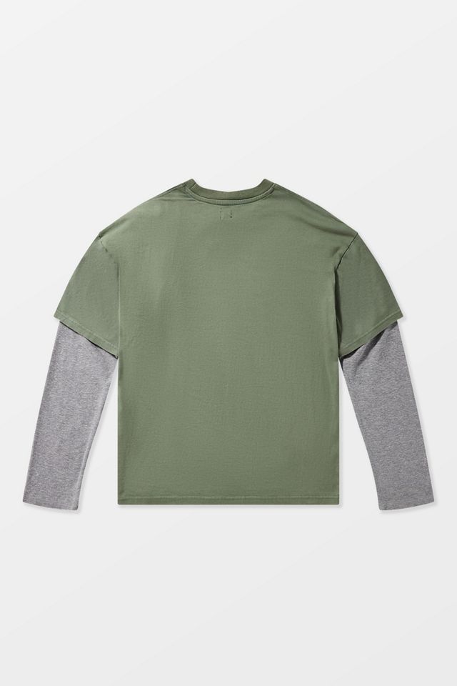 BDG Camiseta de Manga Larga de Doble Capa de Waffle Verde #5