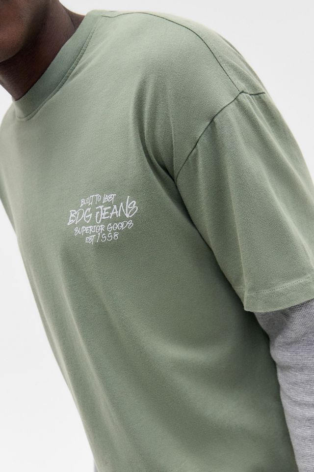 BDG Camiseta de Manga Larga de Doble Capa de Waffle Verde #2