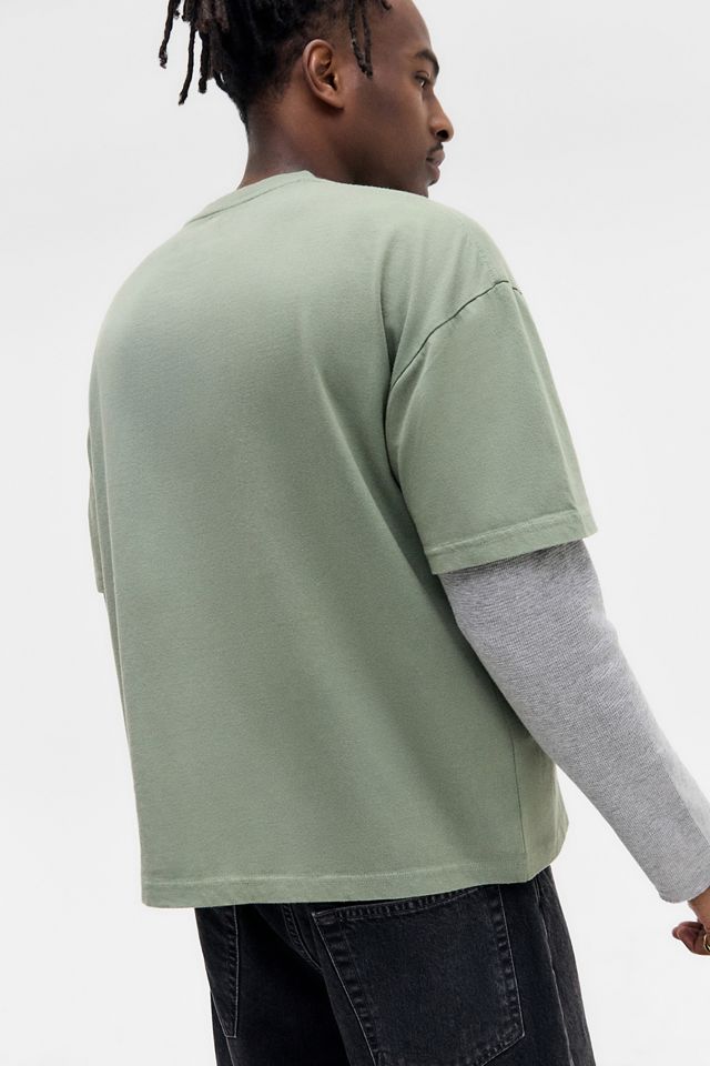BDG Camiseta de Manga Larga de Doble Capa de Waffle Verde #3