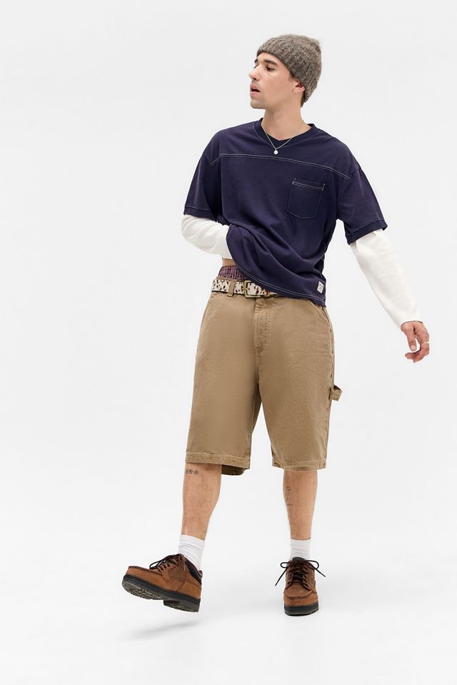 BDG Navy Double Layer Waffle Sleeve T-Shirt #1
