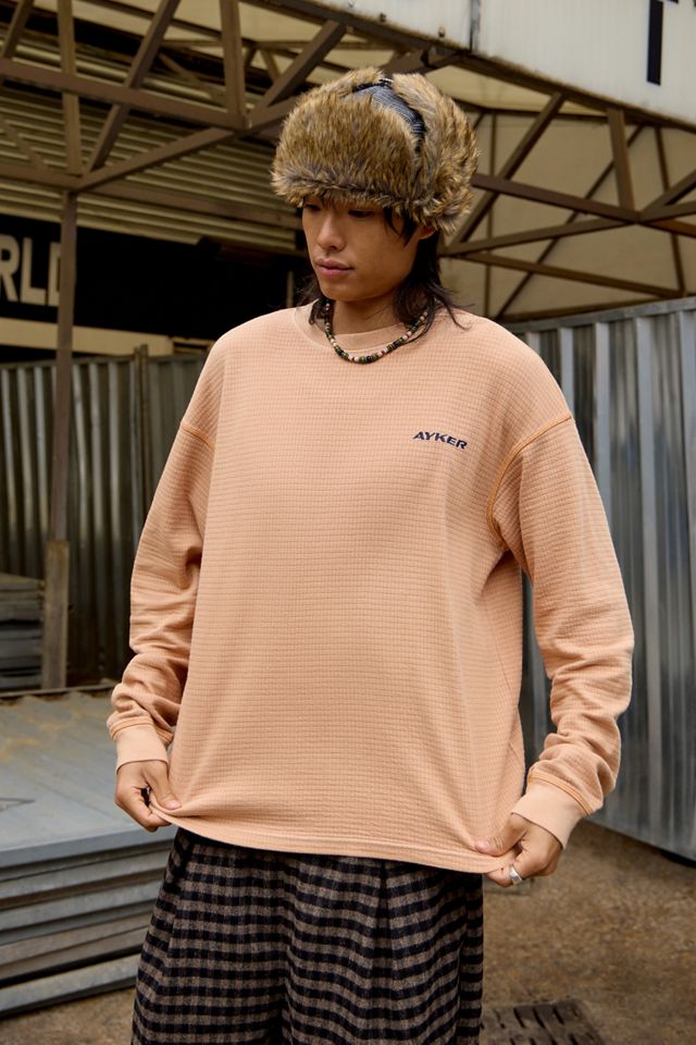 Ayker Top Marrone a Maniche Lunghe con Texture a Nido d'Ape #3