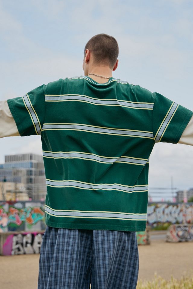 iets frans... Camiseta de Manga Larga a Rayas Verdes de Doble Capa #3