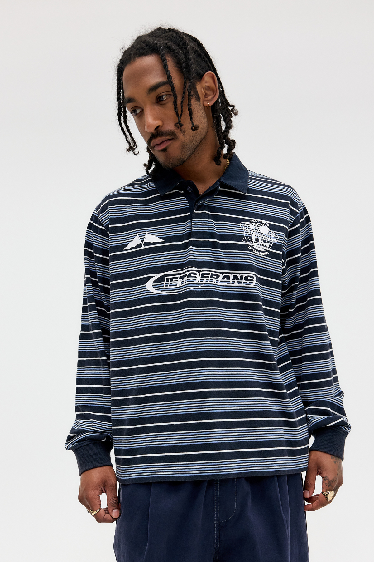 iets frans... Blue Stripe Polo Shirt