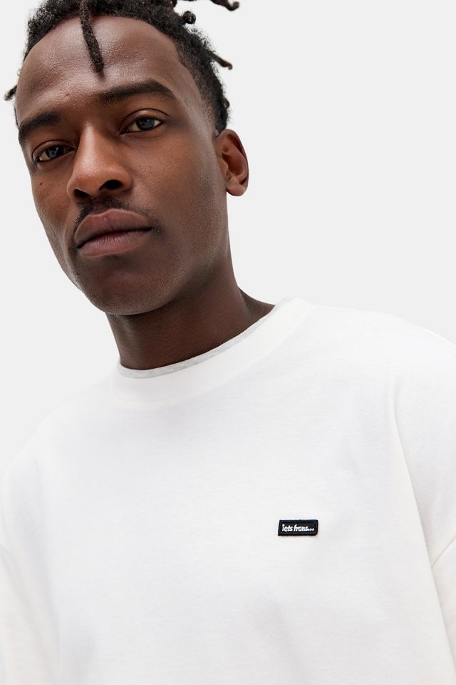 iets frans... Weißes & Graues Doppellagiges T-Shirt