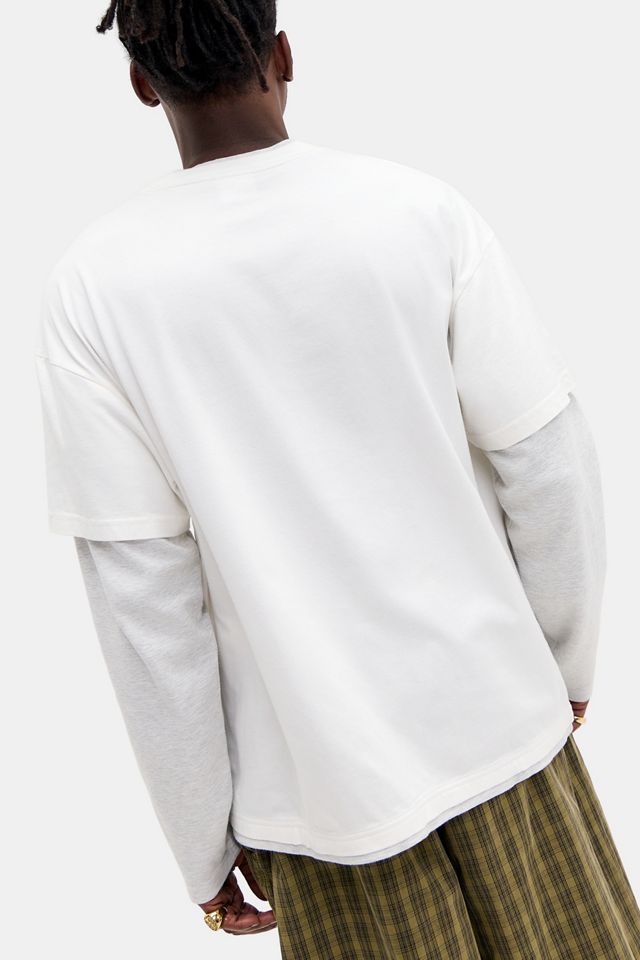 iets frans... Weißes & Graues Doppellagiges T-Shirt #3