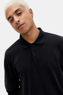 BDG Schwarzes Doppellagiges Polohemd