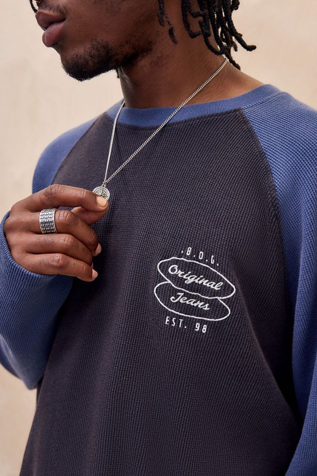 BDG Schwarzes Raglan-T-Shirt mit Waffelstruktur #2