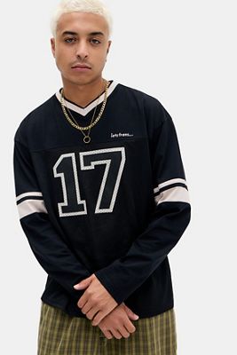 iets frans... Schwarzes Airtex Langarmshirt