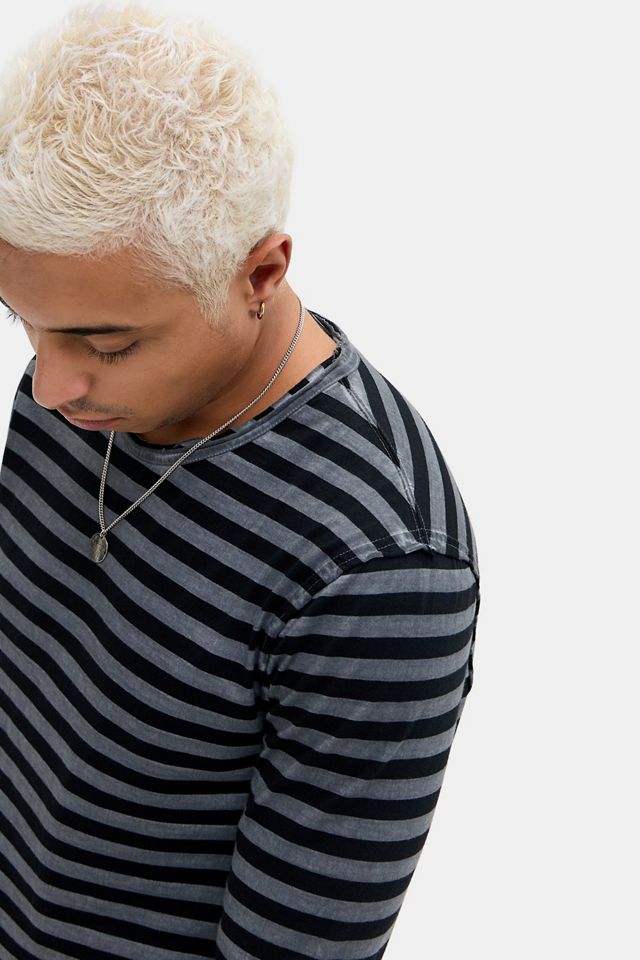 BDG Maglia a Maniche Lunghe Nera a Righe Grunge #1