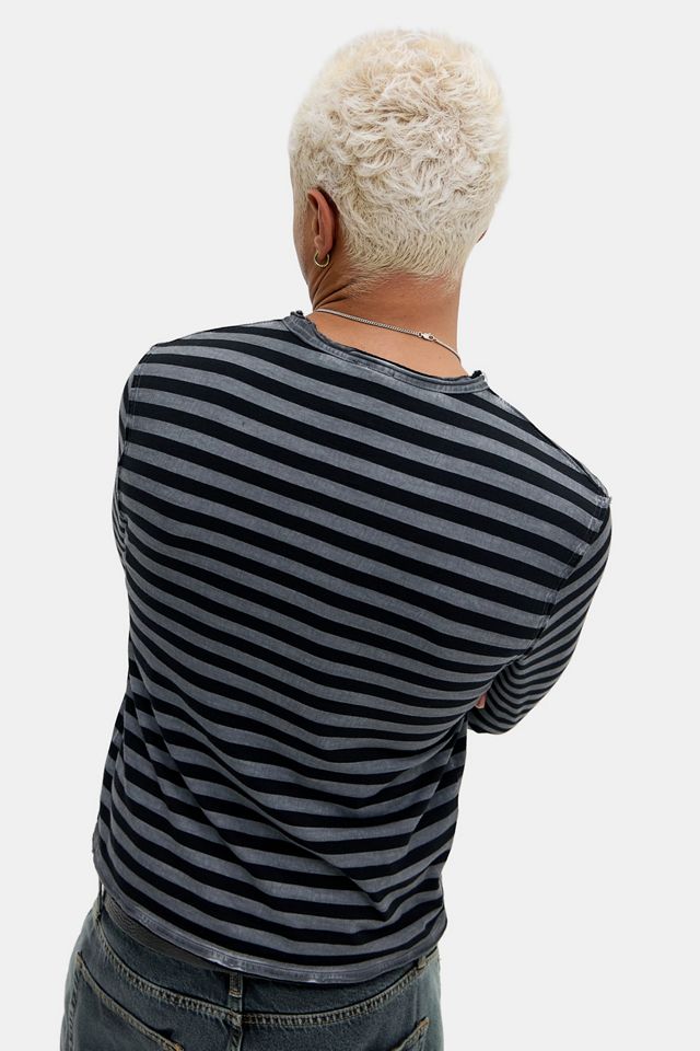 BDG Maglia a Maniche Lunghe Nera a Righe Grunge #3