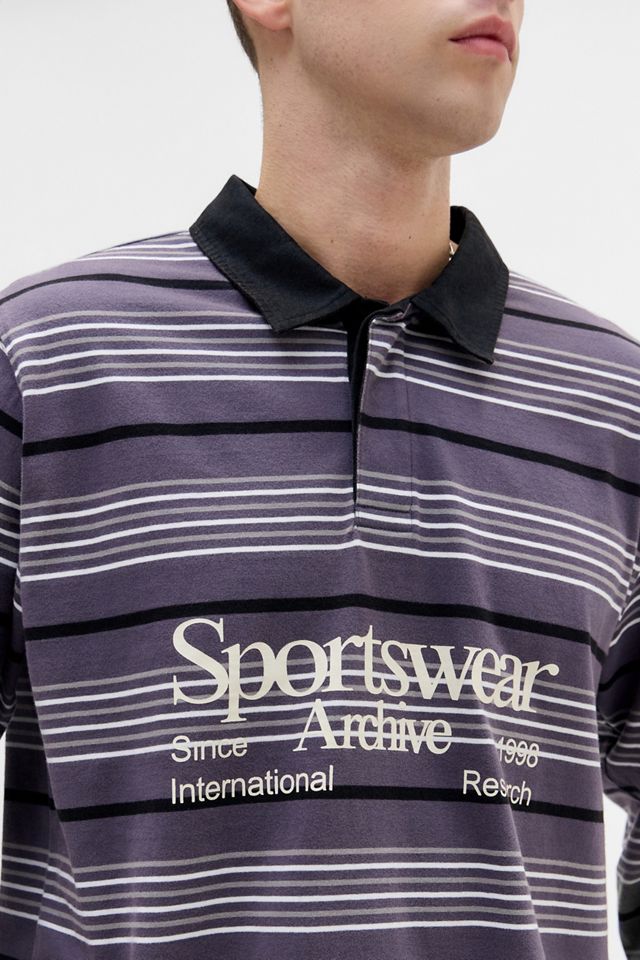 iets frans... Grey Sports Long Sleeve Polo Shirt #1