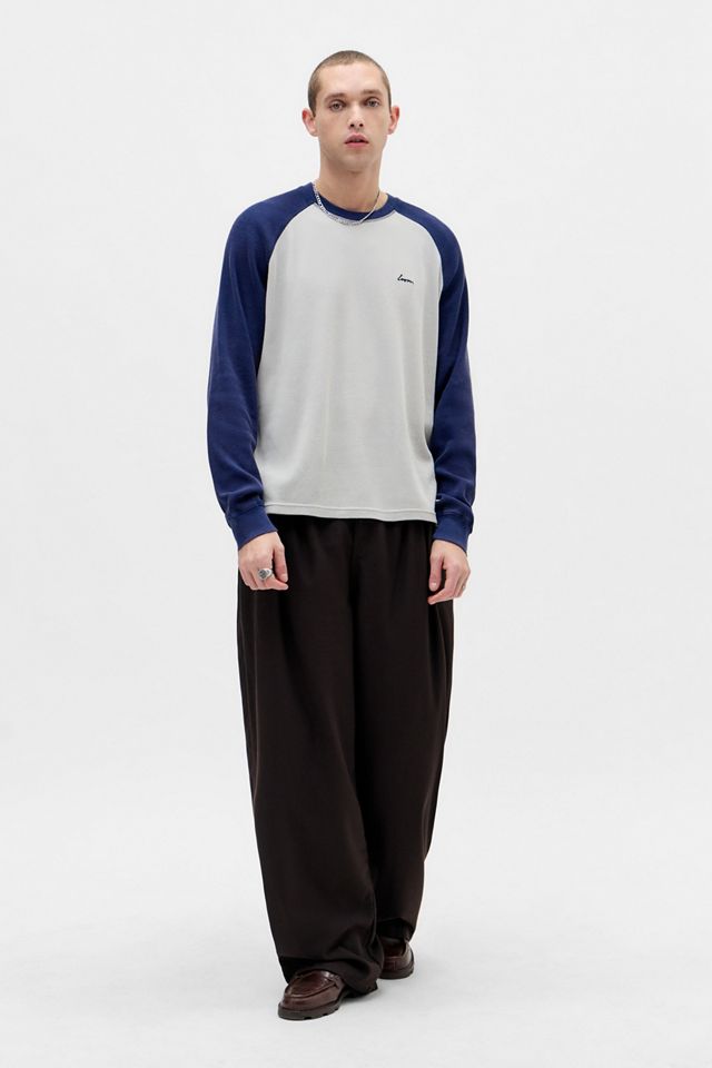 Loom Blue Raglan Sleeve Waffle T-Shirt  #1