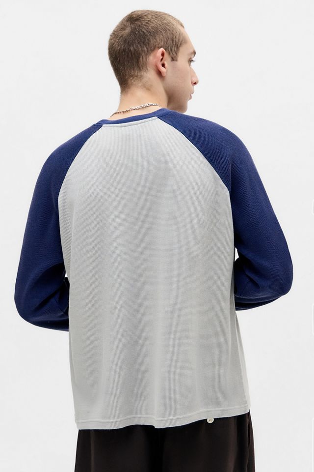 Loom Blue Raglan Sleeve Waffle T-Shirt  #3